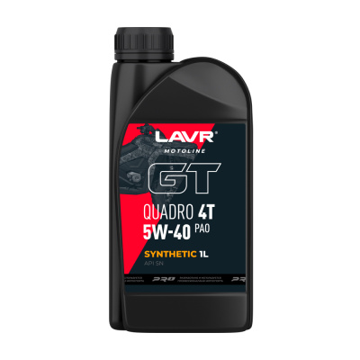 Моторное масло GT Quadro 4Т 5W40 LAVR, 1 л